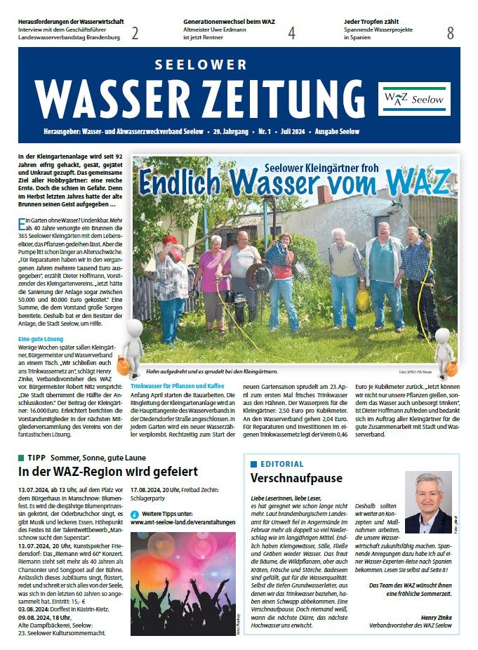 Seelower Wasserzeitung - Ausgabe Juli 2024