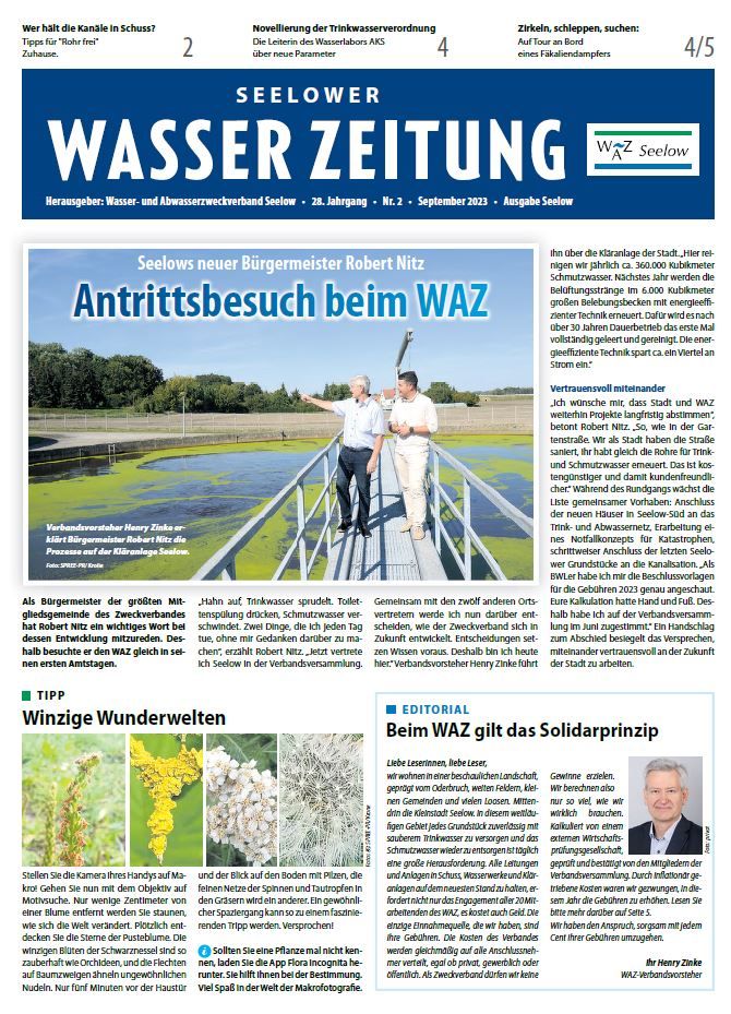 Bild der Titelseite der Wasserzeitung